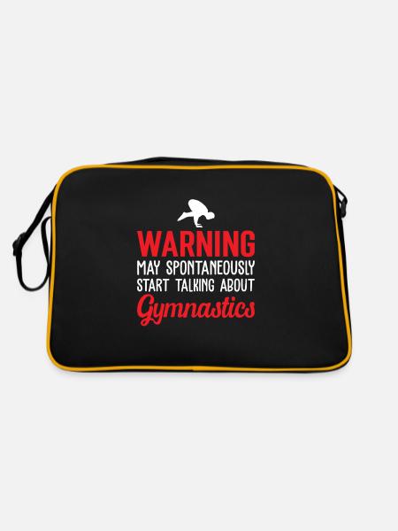 Gymnastik Training Fitness Gym - Retro Tasche - Schwarz/Gold - Hinten