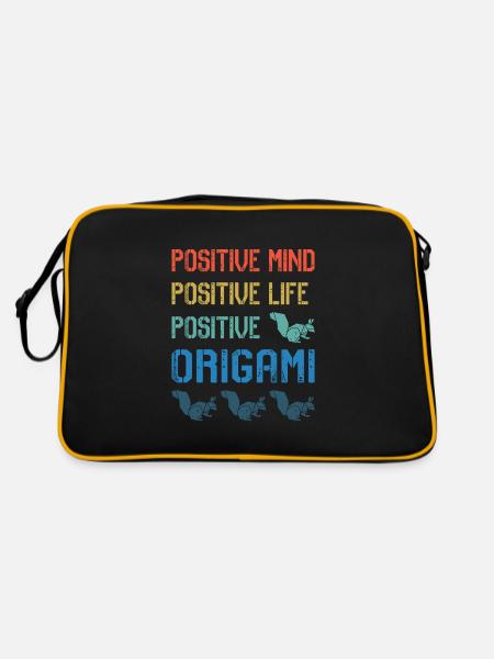 Origami japanische Papierfaltkunst - Retro Tasche - Schwarz/Gold - Hinten