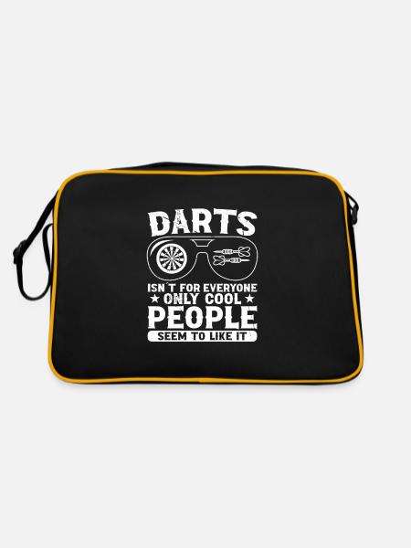 Dart Dartspieler Dartspiel Herren - Retro Tasche - Schwarz/Gold - Hinten