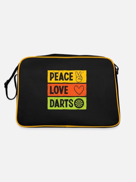 Dart Dartspieler Dartspiel Herren - Retro Tasche - Schwarz/Gold - Hinten