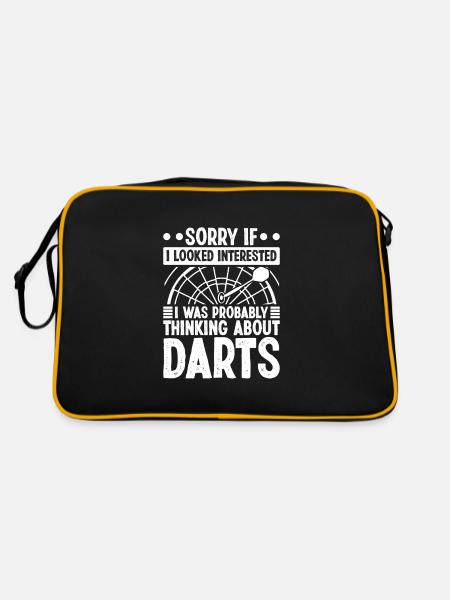 Dart Dartspieler Dartspiel Herren - Retro Tasche - Schwarz/Gold - Hinten