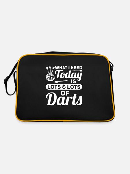 Dart Dartspieler Dartspiel Herren - Retro Tasche - Schwarz/Gold - Hinten
