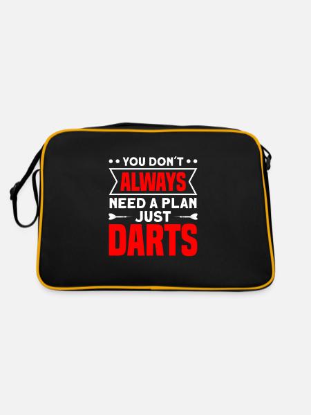 Dart Dartspieler Dartspiel Herren - Retro Tasche - Schwarz/Gold - Hinten