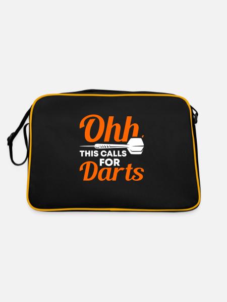 Dart Dartspieler Dartspiel Herren - Retro Tasche - Schwarz/Gold - Hinten