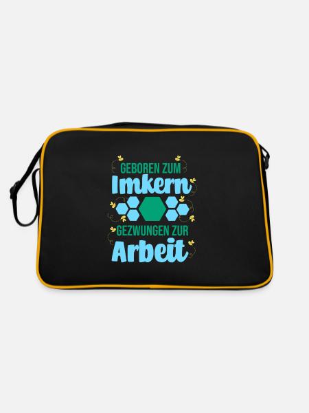 Biene Imker Geschenk Honig Honig Dealer Hobby - Retro Tasche - Schwarz/Gold - Hinten