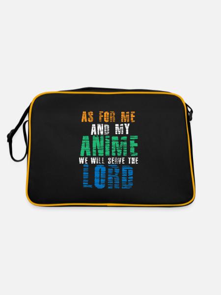 Anime Manga Otaku Kawaii Japan Cosplay Comic - Retro Tasche - Schwarz/Gold - Hinten