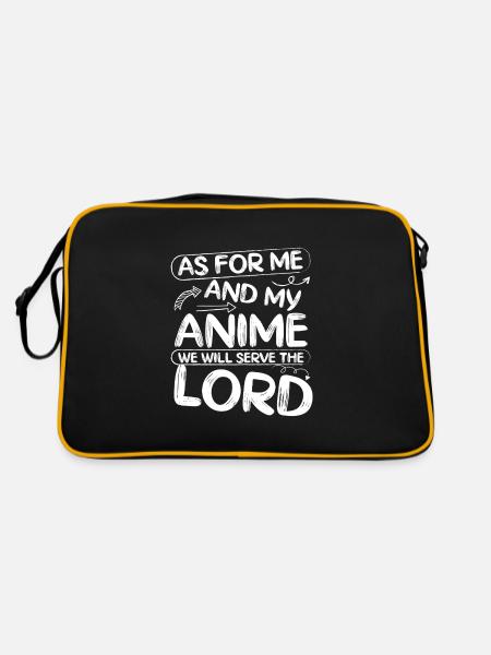 Anime Manga Otaku Kawaii Japan Cosplay Comic - Retro Tasche - Schwarz/Gold - Hinten