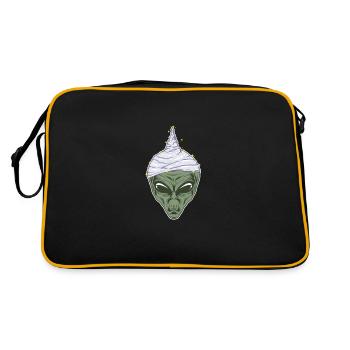 Extraterrestre surnaturel être humain bizarre étrange ovni - Sac Retro - noir/or - Dos