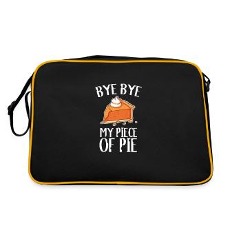 Thanksgiving Pie Family Funny Food Novelty Artwork - Retro Bag - black/gold - Back