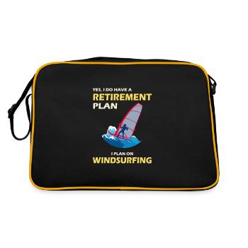 Windsurfer Windsurfing Ocean Summer Gift - Retro Bag - black/gold - Back