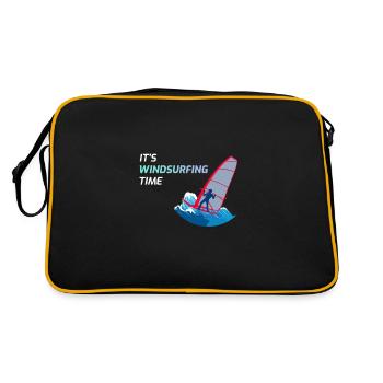 Windsurfer Windsurfing Wind Surfing Gift - Retro Bag - black/gold - Back