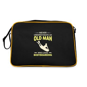 Bodyboarding Opa Bodyboarder Vatertagsgeschenk - Retro Tasche - Schwarz/Gold - Hinten