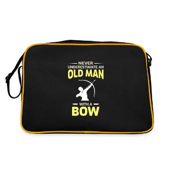 Tir à l'arc Funny Sayings Bow Arrow Archer Old Man - Sac Retro - noir/or - Dos