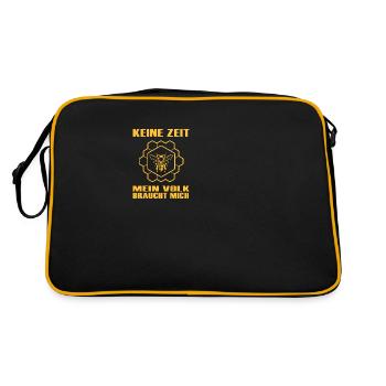 imker und sein bienenvolk - Retro Tasche - Schwarz/Gold - Hinten