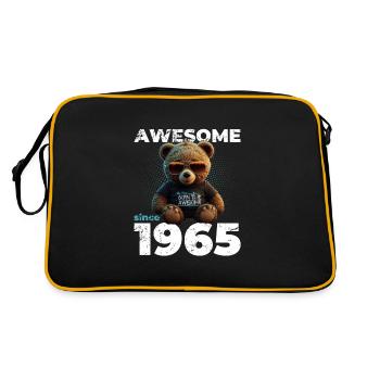 60th Birthday Original 1965 Vintage 1965 Bear Cute - Retro Bag - black/gold - Back
