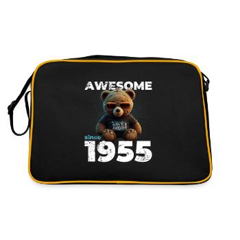 70th Birthday Original 1955 Vintage 1955 Bear Cute - Retro Bag - black/gold - Back