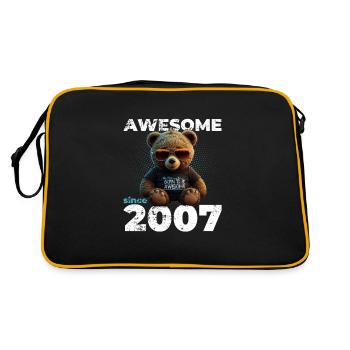 18th Birthday Original 2007 Vintage 2007 Bear Cute - Retro Bag - black/gold - Back
