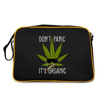 Do not Panic Its Organic Cannabis Tshirt - Retro Bag - black/gold - Back