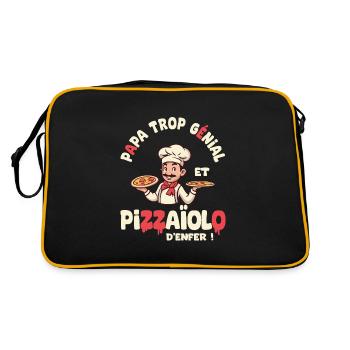 Papa Pizzaiolo trop génial - Sac Retro - noir/or - Dos