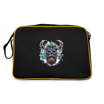 Crâne Viking - Sac Retro - noir/or - Dos