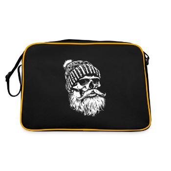 Holzfäller Skull - Retro Tasche - Schwarz/Gold - Hinten