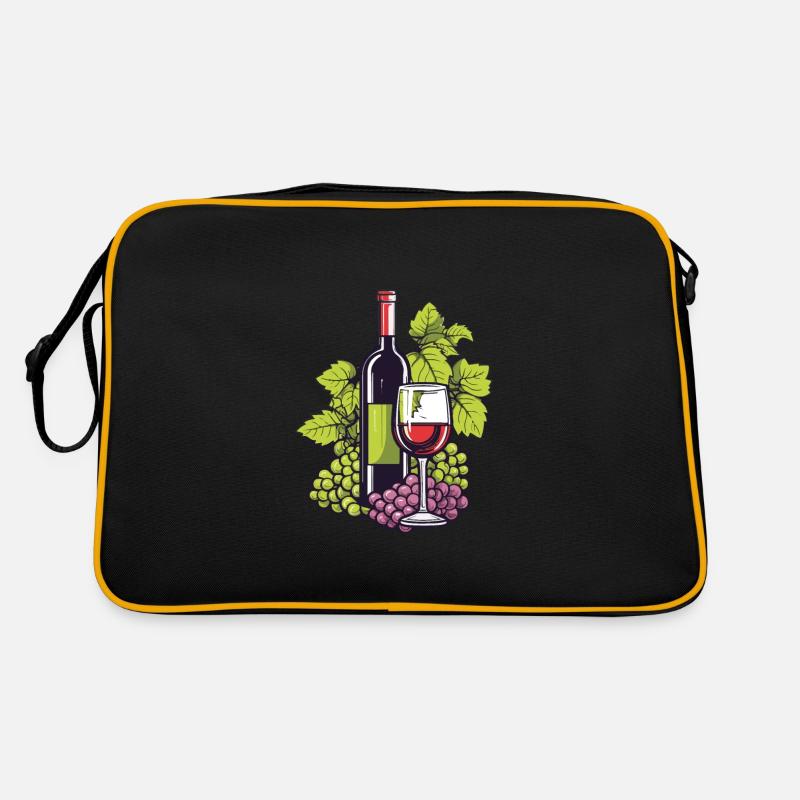 wine glass wine grapes wine Retro Bag