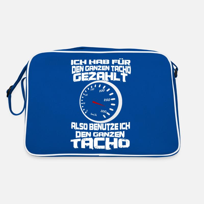 auto geschwindigkeit tacho spruch Retro Tasche