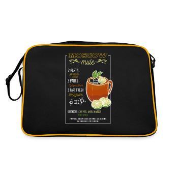 Moscow Mule Cocktail Drinks Barkeeper Bar - Retro Bag - black/gold - Back