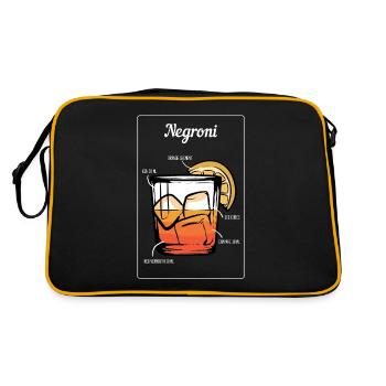 Negroni Cocktail Drinks Barkeeper Bar Restaurant - Retro Bag - black/gold - Back