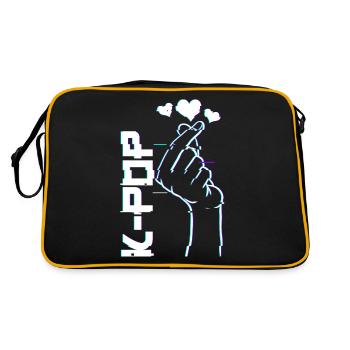 K-Pop Music Finger Heart Symbol - Love Kpop - Retro Bag - black/gold - Back