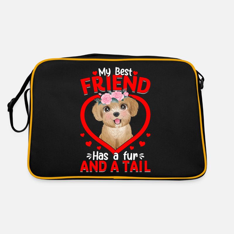 Caniche meilleur ami a la fourrure et la queue drôle Sac Retro