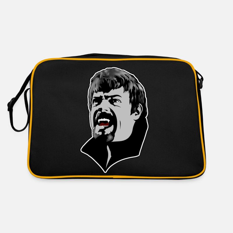 Ein hungriger Vampir Mann - weiß - Retro Tasche - Schwarz/Gold