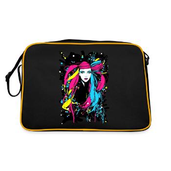 Colorful woman - Retro Bag - black/gold - Back
