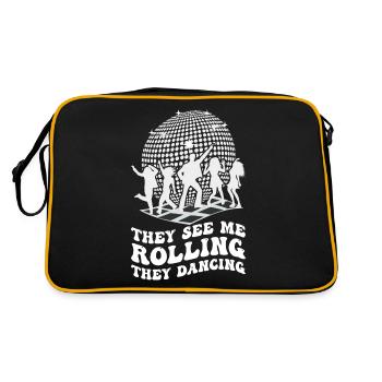 Retro Groovy Disco Ball Party Vintage Club Lifes - Retro Bag - black/gold - Back