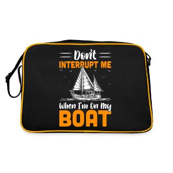 Yachtsegel, das lustiges Segelboot sagt - Retro Tasche - Schwarz/Gold - Hinten