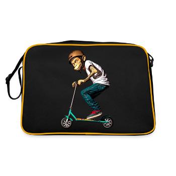 Stunt Scooter Monkey fait des tours - Sac Retro - noir/or - Dos