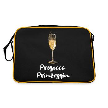 und Prosecco - Prosecco Prinzessin - Retro Tasche - Schwarz/Gold - Hinten