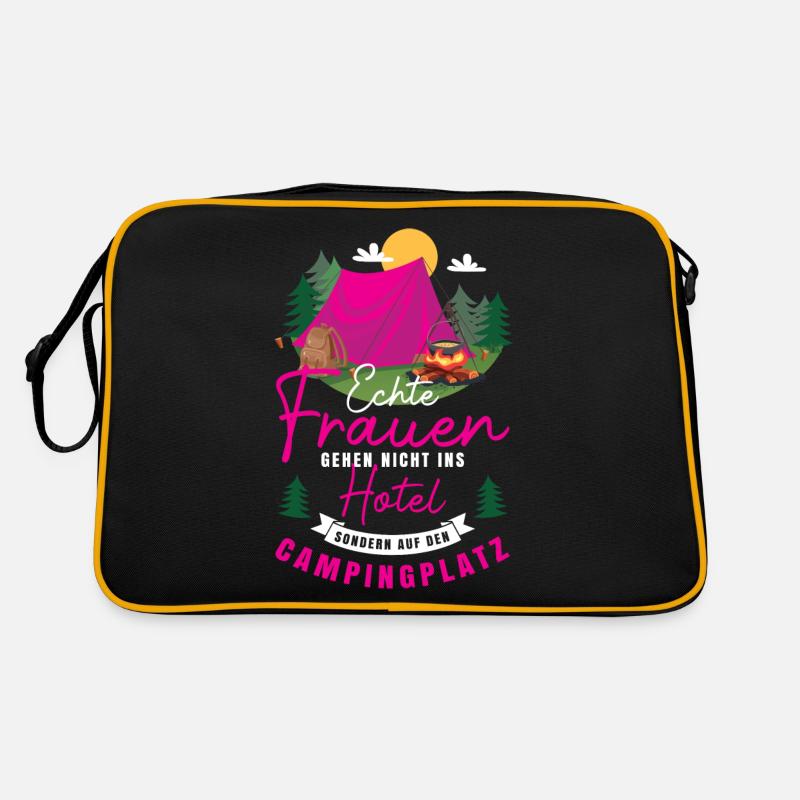 Echte Frauen Campingplatz Camping Geschenk Camper Retro Tasche