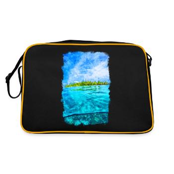 Fiji Wasser Insel Strand - Retro Tasche - Schwarz/Gold - Hinten