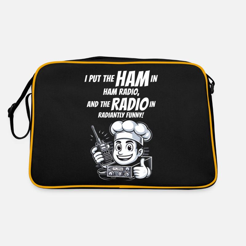 Strahlend lustiger Amateurfunker Koch Retro Tasche