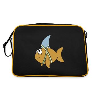 Fish with shark fin - Retro Bag - black/gold - Back