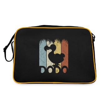 Funky Vintage Dodo Silhouette Retro Bird - Retro Bag - black/gold - Back