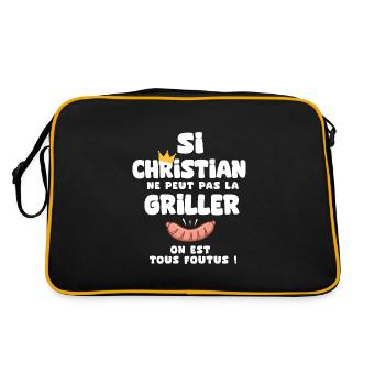 Christian roi barbecue cadeau Christian fêtes - Sac Retro - noir/or - Dos