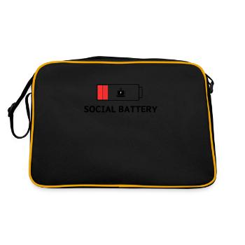 Social Battery - Retro Tasche - Schwarz/Gold - Hinten