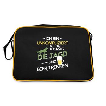 Hunting and drinking beer - Retro Bag - black/gold - Back