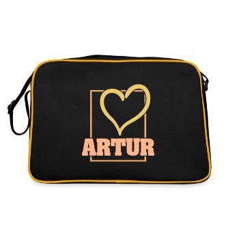 Artur as a heart - Retro Bag - black/gold - Back