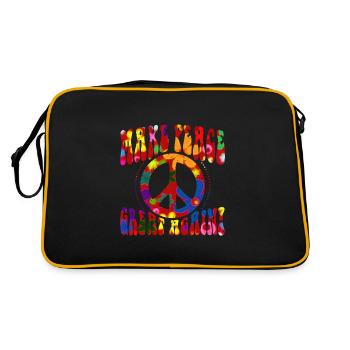 Flower Power - Make PEACE Great Again 2 - Retro Bag - black/gold - Back