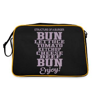 Delicious Burger Structure Tomato Cheese Bread - Retro Bag - black/gold - Back
