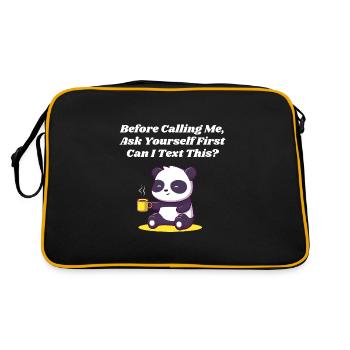 Bevor Sie mich anrufen, fragen Sie sich introverti - Retro Tasche - Schwarz/Gold - Hinten