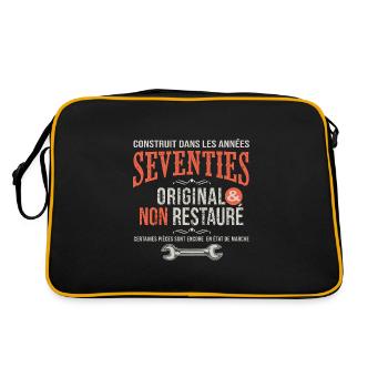 né en 70 seventies 1970 anniversaire 50 ans - Sac Retro - noir/or - Dos